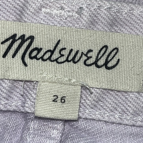 Madewell Denim Frisco Mini Skirt size‎ 26 Lunar Wash Oatmeal Raw Hem A Line A - Picture 6 of 8